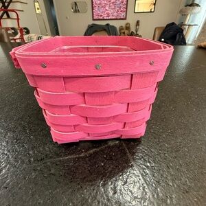 Longaberger Summer Brights 2010 Teaspoon Basket Pink w/ Plastic Liner